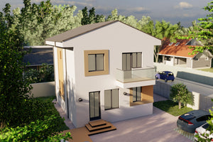 Maison Ossature Métallique Moderne Avec Balcon 137-107 -  image facade moderne maison 07 thumbnail