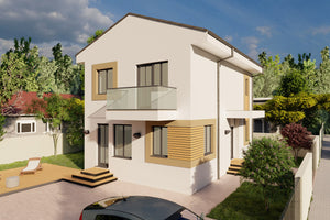 Maison Ossature Métallique Moderne Avec Balcon 137-107 -  image facade moderne maison 08 thumbnail