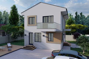 Maison Ossature Métallique Moderne Avec Balcon 137-107 -  image facade moderne maison 09 thumbnail