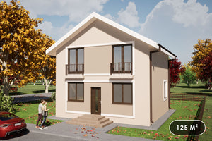 Maison Ossature Métallique Moderne Sur 2 Niveaux 125-102 - xtérieur de la maison image 1 thumbnail