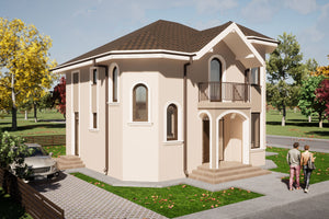 Maison Ossature Métallique Traditionnelle 4 Chambres 180m2 - image de la façade de la maison 3 thumbnail
