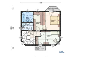 Maison Ossature Métallique Traditionnelle 4 Chambres 180m2 - plan de l'étage thumbnail