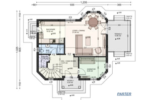 Maison Ossature Métallique Traditionnelle 4 Chambres 180m2 - plan du rez-de-chaussée thumbnail