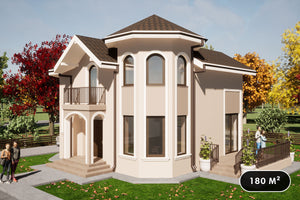 Maison Ossature Métallique Traditionnelle 4 Chambres 180m2 - image de la façade de la maison 1 thumbnail
