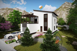 Maison Ossature Métallique Deux Étages Avec Terrasse 038 - image façade moderne maison 2 thumbnail