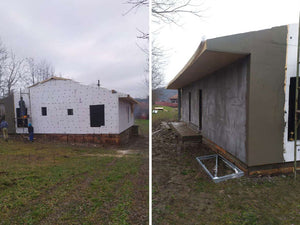 Application de mastic pour les façades d'une pension agrotouristique financée par des fonds européens thumbnail