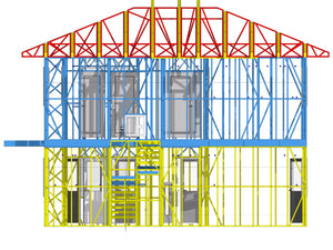 Montage de fermes pour le toit d'une maison en construction métallique à Snagov thumbnail
