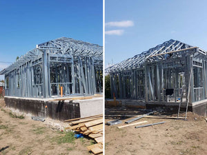Montage de la structure métallique pour un projet de maison à Galati thumbnail