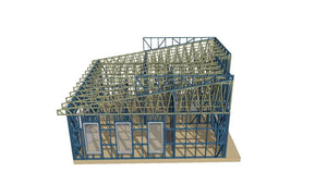 Montage de la structure métallique pour une maison de plain-pied de modèle 130-093 dans la commune de Snagov thumbnail