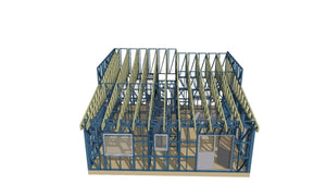 Montage de la structure métallique pour une maison de plain-pied de modèle 130-093 dans la commune de Snagov thumbnail