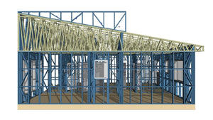 Montage de la structure métallique pour une maison de plain-pied de modèle 130-093 dans la commune de Snagov thumbnail