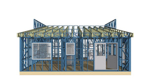 Montage de la structure métallique pour une maison de plain-pied de modèle 130-093 dans la commune de Snagov thumbnail