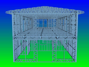 Montage de la structure métallique des étages pour un projet de halle de 480 mètres carrés thumbnail