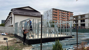 Montage rez-de-chaussée structure métallique légère projet maison rez-de-chaussée et 1er étage thumbnail