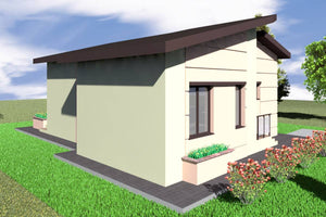 Petite Maison en Ossature Métallique 2 Chambres 90m2 088-019 - image facade moderne maison 2 thumbnail
