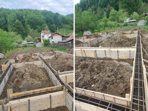Plantation et coffrage de l'armature des poutres de fondation pour une maison métallique de 206 mètres carrés thumbnail