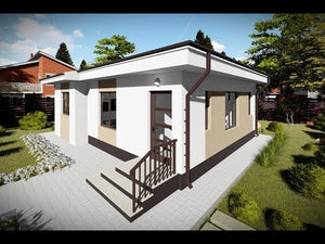 Maison à Ossature Métallique 80 m2 3 Chambres Plain Pied 086 - façade maison video thumbnail