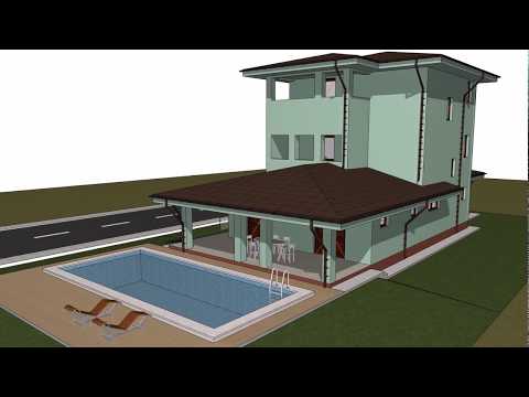 Maison Ossature Métallique Avec Grand Garage 300m2 Model 007 - video maison extérieur
