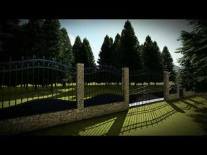 Clôture de Maison en Pierre avec Panneaux en Fer Forgé GA15 - modèle de clôture video thumbnail