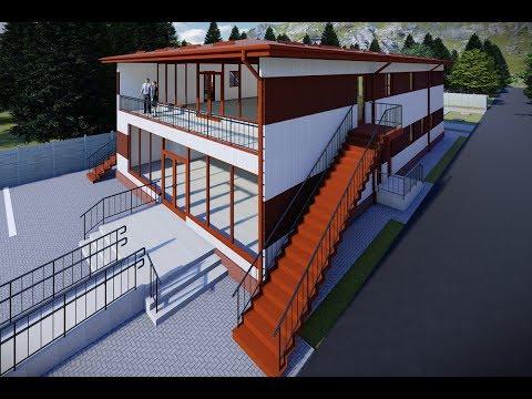 Construction Bâtiment en Metal Commercial sur 1 Étage 007 - video modèle de bâtiment