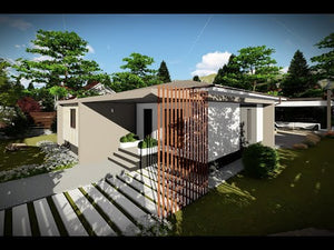 Maison en Ossature Métallique Moderne Plain Pied 100m2 068 - video façade maison thumbnail