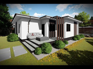 Maison en Ossature Métallique De Plain Pied 100 m2 078 - video facade moderne maison thumbnail