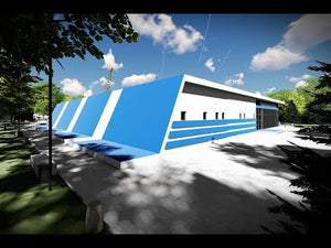 Bâtiment Métallique Commercial Rez de Chaussée Modèle 006 - video modèle de bâtiment thumbnail