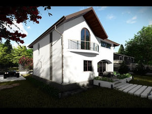 Maison Ossature Métallique à Étage 200m2 Moderne 207-054 - video facade maison thumbnail