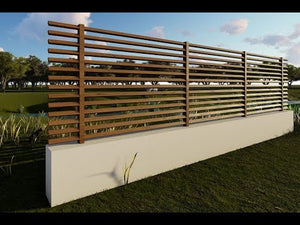 Clôture pour Maison en Fer avec Fondation en Béton GA06 - video modèle de clôture thumbnail