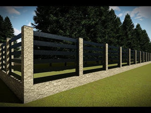 Clôture pour Maison en Pierre avec Panneaux Bois Modèle GA16 - video modèle de clôture thumbnail
