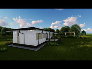 Maison Ossature Métallique 120 m2 Plain Pied Moderne 124-037 - video maison extérieur thumbnail