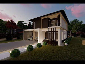 Maison Ossature Métallique Avec Grand Garage 250 m2 258-061 - video façade moderne maison thumbnail