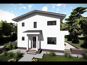 Maison Ossature Métallique à Étage Avec Balcon Terrasse 026 - video façade maison moderne thumbnail