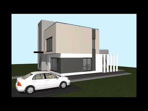 Maison Ossature Métallique Avec Toit Plat à Deux Niveaux 025 - video façade maison moderne thumbnail