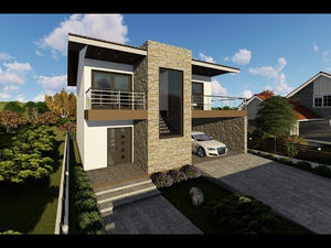 Grande Maison Ossature Métallique à 1 Étage Et Garage 052 - video facade maison pierre thumbnail