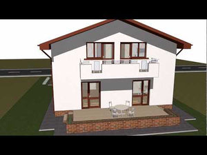 Grande Maison à Ossature Métallique Avec Balcon Terrasse 005 - video façade maison thumbnail