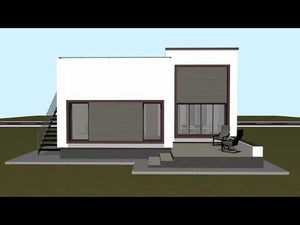 Maison à Ossature Métallique 300 m2 Toit Plat Plain Pied 027 - video facade moderne maison thumbnail