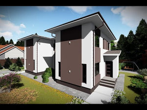 Maison Duplex Ossature Métallique 2 Niveaux Model 244-077 - video facade moderne maison thumbnail
