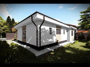 Maison Ossature Métallique Plain Pied Moderne 3 Chambres 082 - video façade moderne maison thumbnail