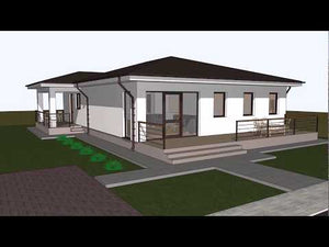 Maison Ossature Métallique Plain Pied Avec Terrasse 174-012 - video facade maison thumbnail