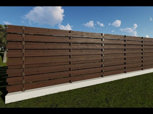 Clôture de Maison de Latte de Bois Horizontale Modèle GA02 - video modèle de clôture thumbnail