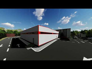 Construction Hangar Métallique Industrielle à 2 Étages 004 - modèle de hangar video thumbnail