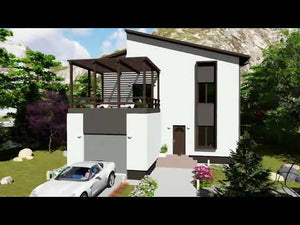 Maison Ossature Métallique Trois Étages Avec Terrasse 038 - video  façade moderne maison thumbnail