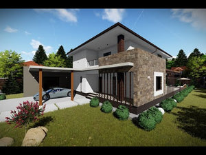 Maison à Ossature Métallique à Étage Avec Garage 340-060 - video maison extérieur thumbnail