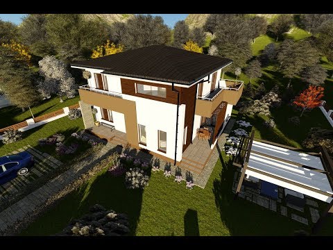 Maison Ossature Métallique à Étage Avec 5 Chambres 235-043 - video maison extérieur