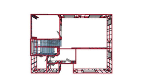 Montage de l'étage pour un projet de maison avec une structure métallique légère à rez-de-chaussée et étage thumbnail