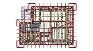 Montage de l'étage pour un projet de maison avec une structure métallique légère à rez-de-chaussée et étage thumbnail