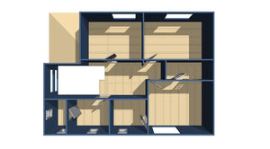 Montage de l'étage pour un projet de maison avec une structure métallique légère à rez-de-chaussée et étage thumbnail