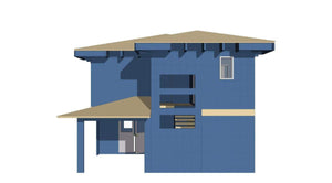 Revêtement extérieur en fibrociment pour les murs et en OSB pour le toit d'une maison à étages thumbnail