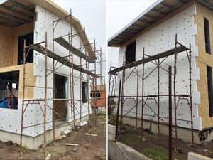Projet de maison rez-de-chaussée et étage installation de polystyrène expansé spongieux EPS 80 thumbnail